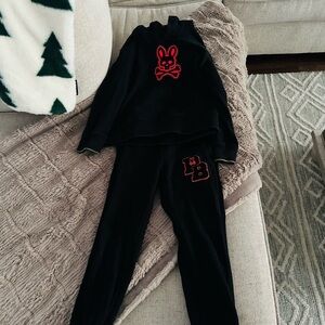 Psycho Bunny Black Joggers with Red Details; set